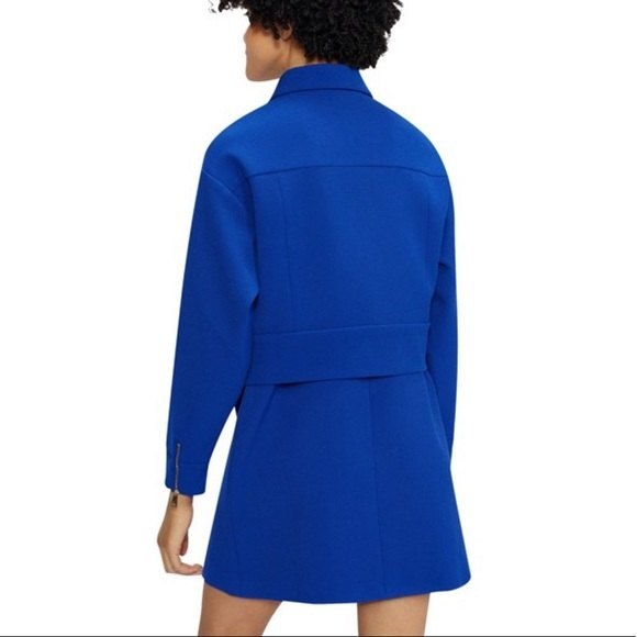 Ted Baker Elrosa Cropped Jacket Waffle Texture Bright Cobalt Blue XL NWT - Picture 5 of 10